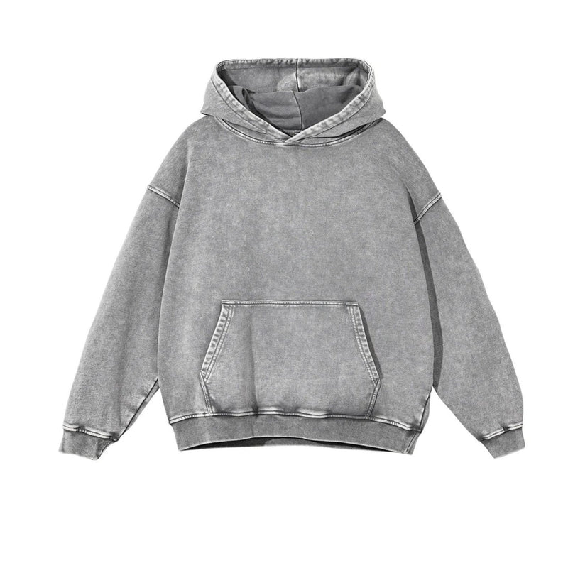 Grey Acid Washed Hoodie