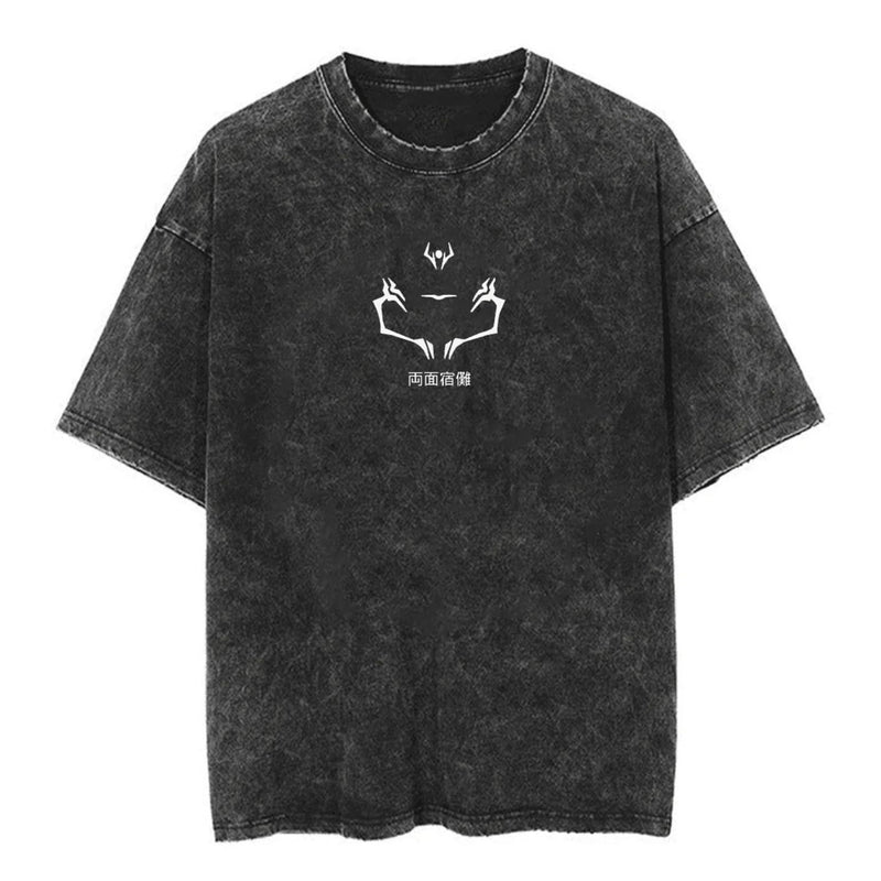 Sukuna Acid Washed Oversized T-Shirt