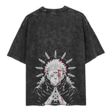 Sukuna Acid Washed Oversized T-Shirt